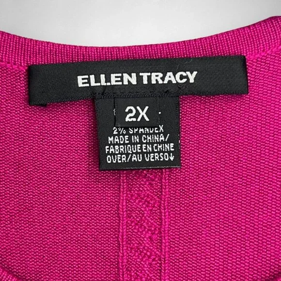ELLEN TRACY 2X Sleeveless Knit Top In‎ Fuchsia  Plus Size - Picture 6 of 7